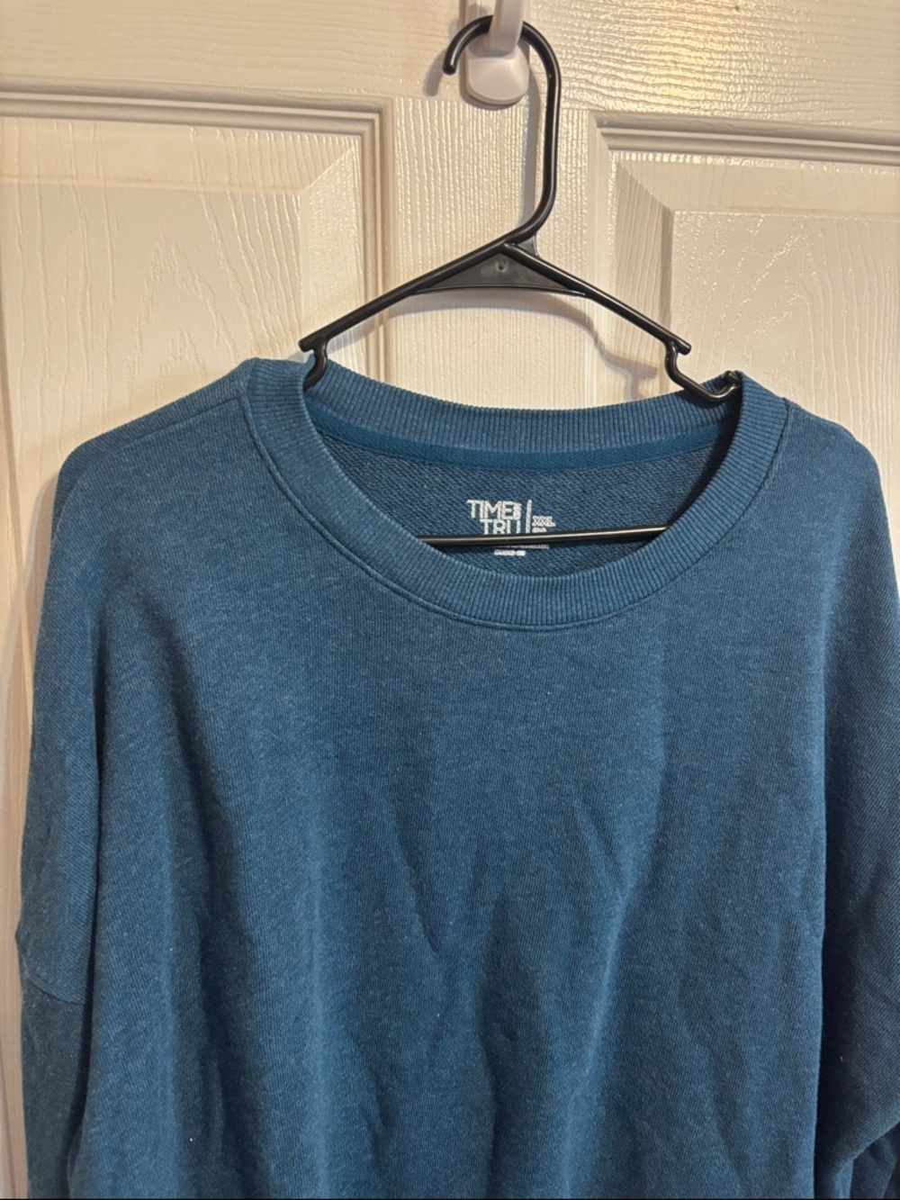 Time and Tru Teal Crewneck Pullover Sweater - Picture 4 of 5